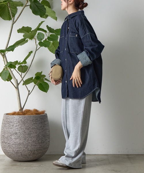 COLONY 2139（コロニートゥーワンスリーナイン）の「8ozデニムシャツ（シャツ/ブラウス・レディース・ダークブルー/ネイビー・FREE）」の10枚目の写真