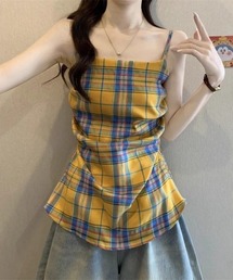 キャミソール（イエロー/黄色系・チェック柄）ファッション通販 - ZOZOTOWN