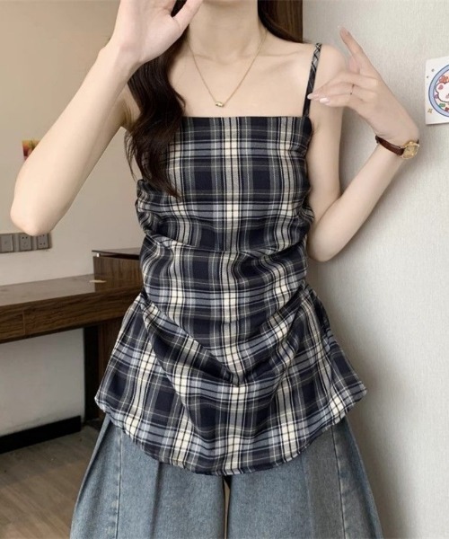 【美品】2021ss チェック裾タチキリ セットアップ カットツイルセンタープレスカラースラックス[品番：GS000018275