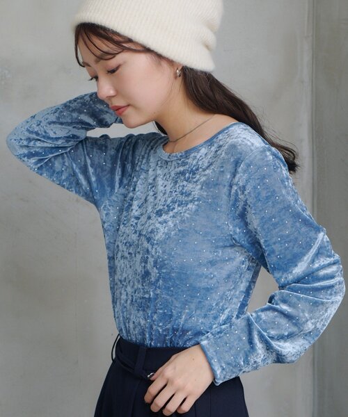 新色追加/7色展開/2025AWカタログ】スタッズベロアプルオーバー（T