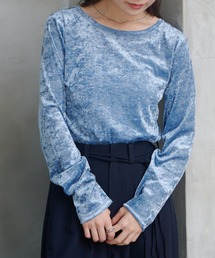 Kastane | 【新色追加/7色展開】スタッズベロアプルオーバー(Tシャツ/カットソー)