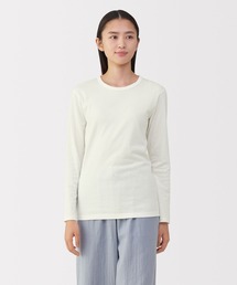 無印良品(ムジルシリョウヒン)の婦人 あったか綿 厚手 クルーネック長袖Tシャツ(インナーウェア/肌着)
