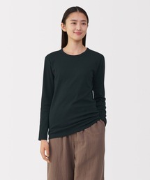 無印良品(ムジルシリョウヒン)の婦人 あったか綿 厚手 クルーネック長袖Tシャツ(インナーウェア/肌着)