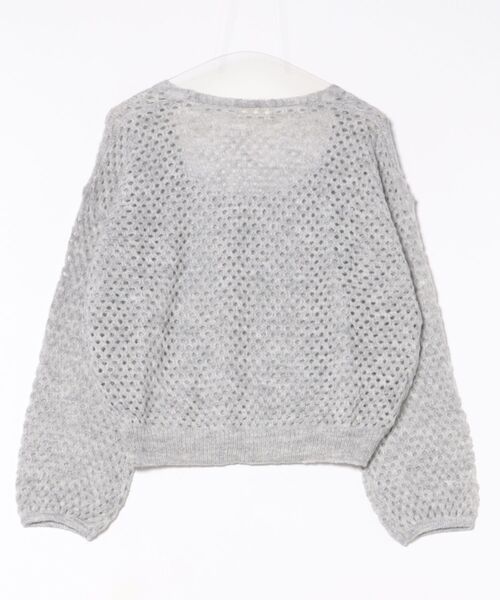 Lace Ladies(レースレディース)の「【2点セット】メッシュ編み インナー付き レイヤード ニット プルオーバー(ニット/セーター・レディース・アイボリー/ダークグレー/ブラウン/ライトグレー・FREE)」の5枚目の写真