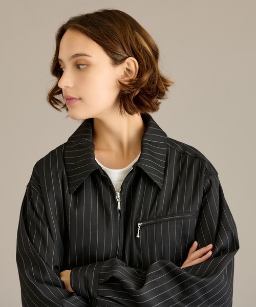 Perverzeストライプジャケット Nilway（ニルウェイ） ジャケット テーラードジャケット オーバー ピン