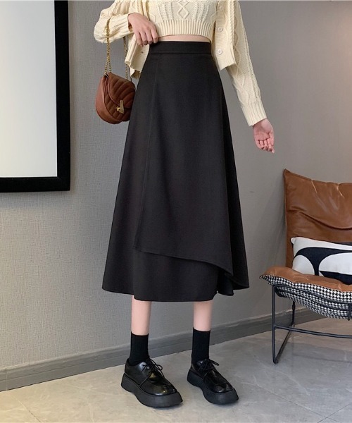 cammie（キャミー）の「ラップデザインフレアスカート（スカート・レディース・ブラック・M/L）」の5枚目の写真