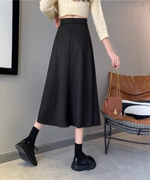 cammie（キャミー）の「ラップデザインフレアスカート（スカート・レディース・ブラック・M/L）」の3枚目の写真