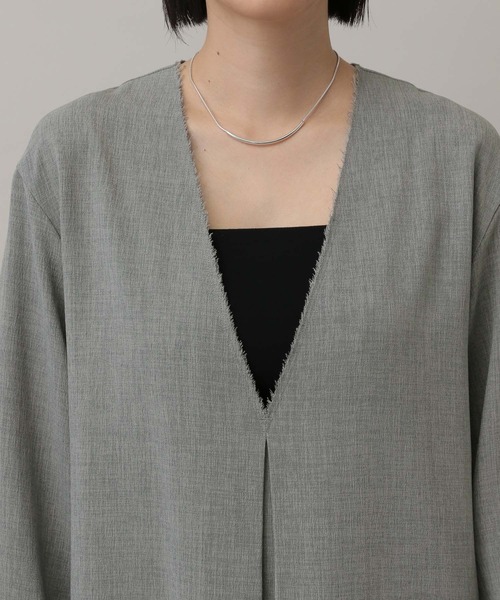 A part by(アパートバイ)の「シャンブレーカフタンワンピース(ワンピース・レディース・グレー系その他4/ブラック・FREE)」の10枚目の写真