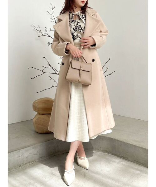 dazzlin（ダズリン）の「2WAYカラーレディコート（トレンチコート・レディース・ブルー/ライトブルー/ライトグレー/ピンク/アイボリー/グリーン/ベージュ/ブラック/ブラウン/ネイビー・X-SMALL/MEDIUM/SMALL）」の6枚目の写真