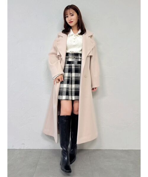 dazzlin（ダズリン）の「2WAYカラーレディコート（トレンチコート・レディース・ブルー/ライトブルー/ライトグレー/ピンク/アイボリー/グリーン/ベージュ/ブラック/ブラウン/ネイビー・X-SMALL/MEDIUM/SMALL）」の16枚目の写真