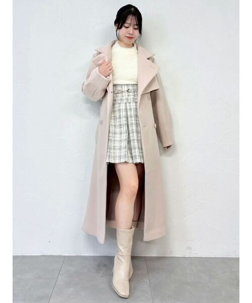 dazzlin（ダズリン）の「2WAYカラーレディコート（トレンチコート・レディース・ブルー/ライトブルー/ライトグレー/ピンク/アイボリー/グリーン/ベージュ/ブラック/ブラウン/ネイビー・X-SMALL/MEDIUM/SMALL）」の17枚目の写真