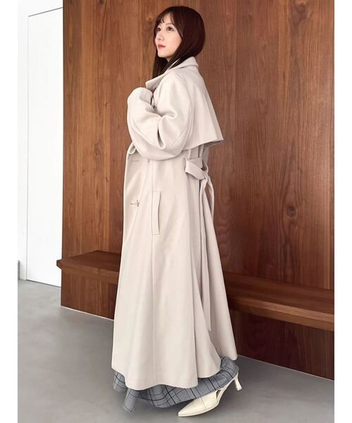 dazzlin（ダズリン）の「2WAYカラーレディコート（トレンチコート・レディース・ブルー/ライトブルー/ライトグレー/ピンク/アイボリー/グリーン/ベージュ/ブラック/ブラウン/ネイビー・X-SMALL/MEDIUM/SMALL）」の20枚目の写真