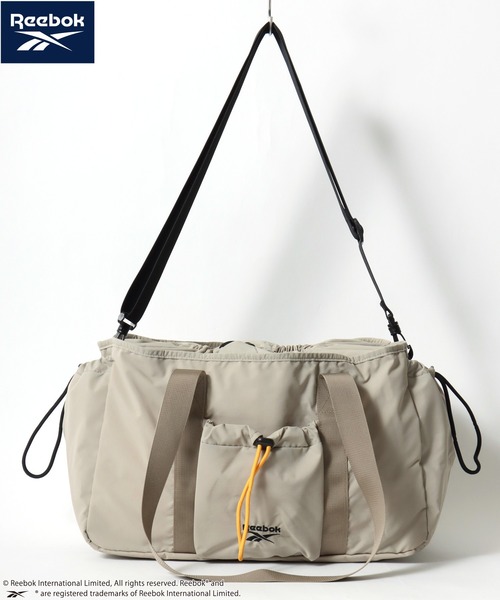 Reebok(リーボック)の「Reebok/リーボック ロゴ ワンポイント刺繍 2Way ナイロン ドローコード ショルダーバッグ/トートバッグ/大容量/レディース メンズ(ショルダーバッグ・レディース・チャコールグレー/ブラック/ベージュ・FREE)」の6枚目の写真