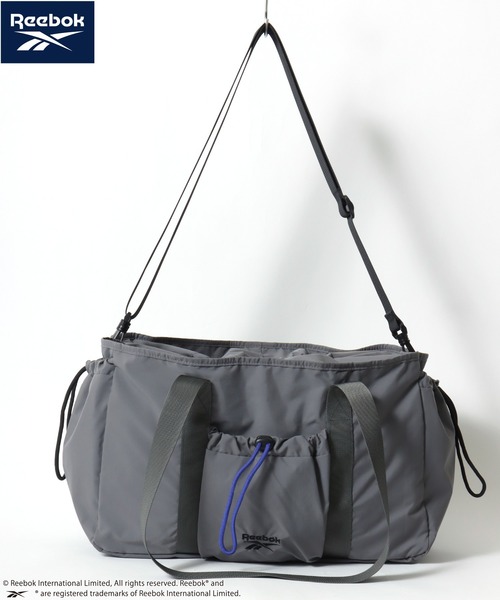 Reebok(リーボック)の「Reebok/リーボック ロゴ ワンポイント刺繍 2Way ナイロン ドローコード ショルダーバッグ/トートバッグ/大容量/レディース メンズ(ショルダーバッグ・レディース・チャコールグレー/ブラック/ベージュ・FREE)」の5枚目の写真