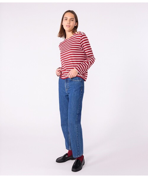 PETIT BATEAU（プチバトー）の「マリニエールプルオーバー（スウェット・レディース・レッド・XX-SMALL/X-SMALL/SMALL/MEDIUM）」の2枚目の写真