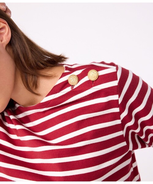 PETIT BATEAU（プチバトー）の「マリニエールプルオーバー（スウェット・レディース・レッド・XX-SMALL/X-SMALL/SMALL/MEDIUM）」の3枚目の写真