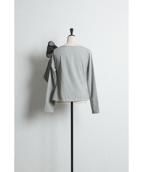 &. NOSTALGIA(アンドドットノスタルジア)の「ビッグリボンドレープTシャツ(Tシャツ/カットソー・レディース・グレー/ブラック/オフホワイト・M)」の21枚目の写真