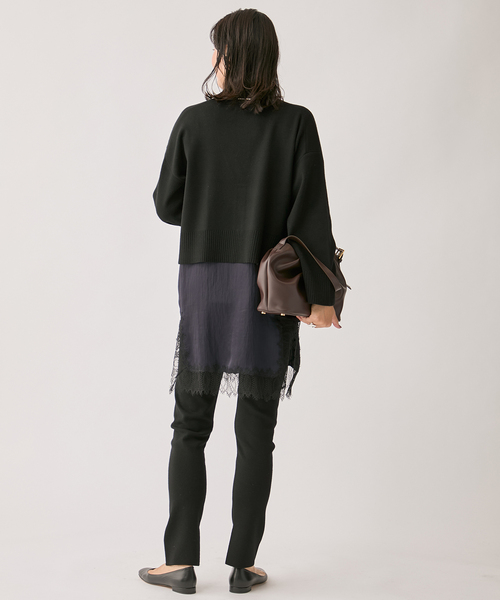 VERMEIL par iena（ヴェルメイユパーイエナ）の「wool knit Vneck カーディガン（カーディガン/ボレロ・レディース・ブラック/グレー・FREE）」の11枚目の写真