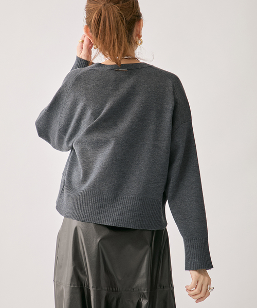 wool knit Vneck カーディガン（カーディガン/ボレロ）｜VERMEIL par