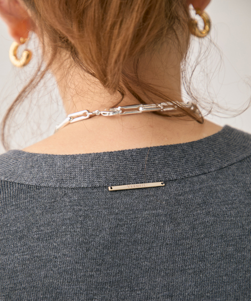 VERMEIL par iena（ヴェルメイユパーイエナ）の「wool knit Vneck カーディガン（カーディガン/ボレロ・レディース・ブラック/グレー・FREE）」の17枚目の写真