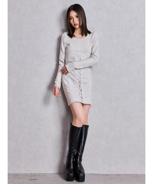 GYDA（ジェイダ）の「フロントレースアップタイトミニワンピース（ワンピース・レディース・オレンジ/アイボリー・FREE）」の18枚目の写真