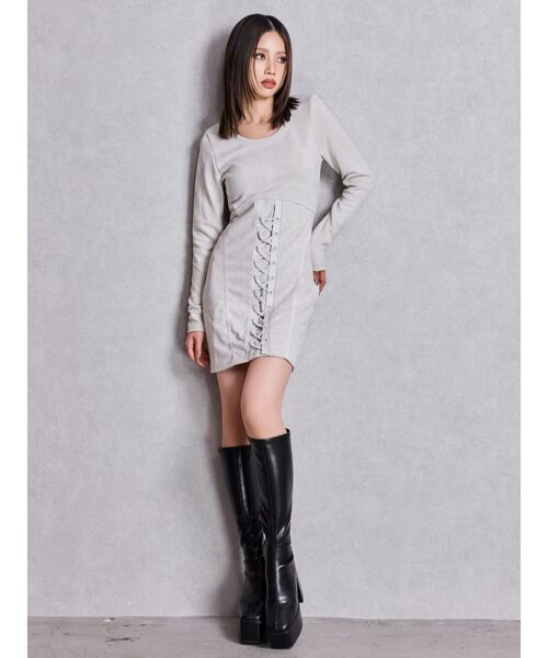 GYDA（ジェイダ）の「フロントレースアップタイトミニワンピース（ワンピース・レディース・オレンジ/アイボリー・FREE）」の19枚目の写真