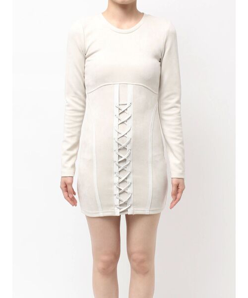 GYDA（ジェイダ）の「フロントレースアップタイトミニワンピース（ワンピース・レディース・オレンジ/アイボリー・FREE）」の21枚目の写真