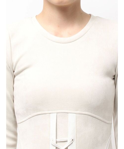 GYDA（ジェイダ）の「フロントレースアップタイトミニワンピース（ワンピース・レディース・オレンジ/アイボリー・FREE）」の5枚目の写真