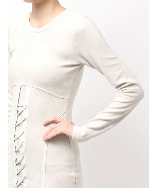 GYDA（ジェイダ）の「フロントレースアップタイトミニワンピース（ワンピース・レディース・オレンジ/アイボリー・FREE）」の6枚目の写真