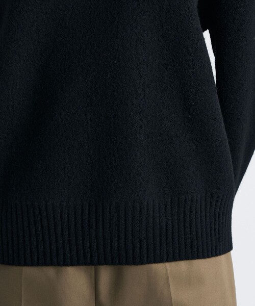 EDITION（エディション）の「フェルテッドウール クルーネックニット（ニット/セーター・レディース・ライトグレー/ブラック・FREE）」の9枚目の写真