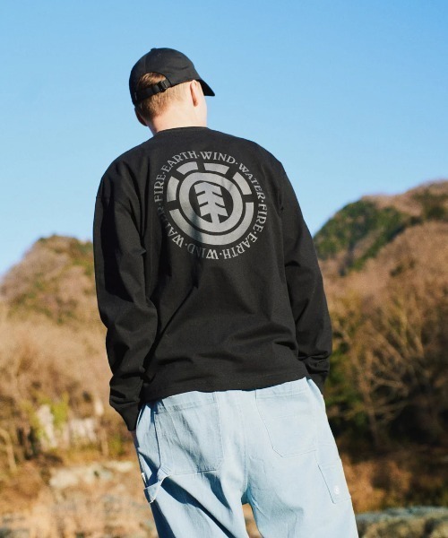 ELEMENT(エレメント)の「ELEMENT メンズ LOGO LS ロンT 【2025年秋冬モデル】/エレメントツリーロゴバックプリントビックシルエット長袖ロンT(Tシャツ/カットソー・メンズ・ブラック/ホワイト・X-LARGE/LARGE/MEDIUM)」の2枚目の写真