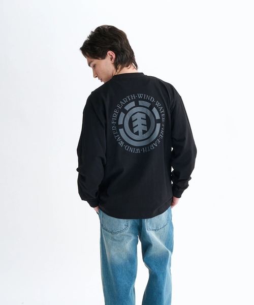 ELEMENT(エレメント)の「ELEMENT メンズ LOGO LS ロンT 【2025年秋冬モデル】/エレメントツリーロゴバックプリントビックシルエット長袖ロンT(Tシャツ/カットソー・メンズ・ブラック/ホワイト・X-LARGE/LARGE/MEDIUM)」の6枚目の写真