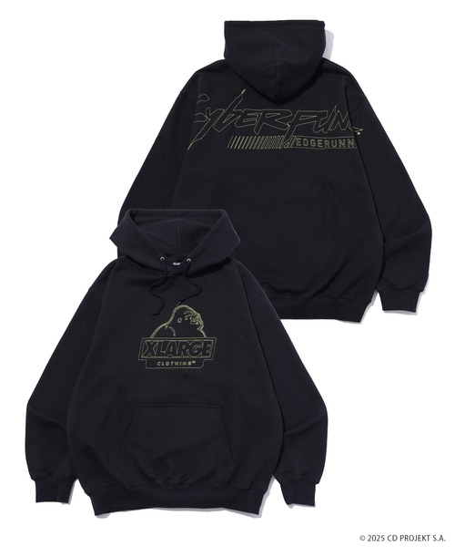 XLARGE ブラック パーカー Lサイズ XLARGE×CYBERPUNK: EDGERUNNERS HOODED SWEATSHIRT（パーカー