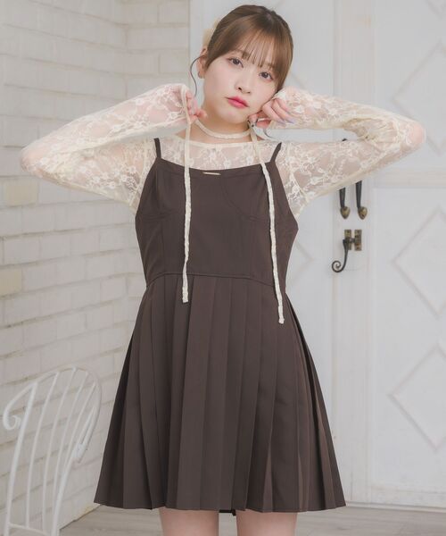 セール】プレート付プリーツキャミOP（ワンピース）｜ems excite