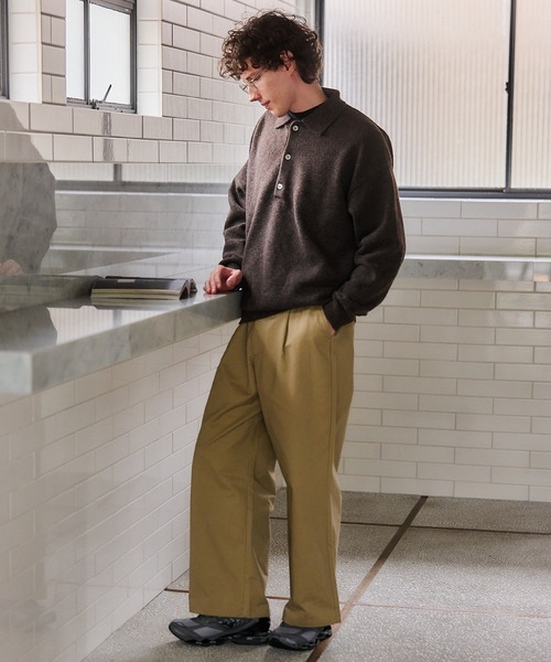 MAISON CLUB（メゾンクラブ）の「【MAISON CLUB】80’ｓｓWool Over Knit Polo　/　ウールオーバーニットポロ KKP（ニット/セーター・メンズ・グレー/ブラウン/ブラック・M/L）」の22枚目の写真