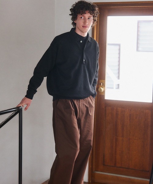 MAISON CLUB（メゾンクラブ）の「【MAISON CLUB】80’ｓｓWool Over Knit Polo　/　ウールオーバーニットポロ KKP（ニット/セーター・メンズ・グレー/ブラウン/ブラック・M/L）」の5枚目の写真