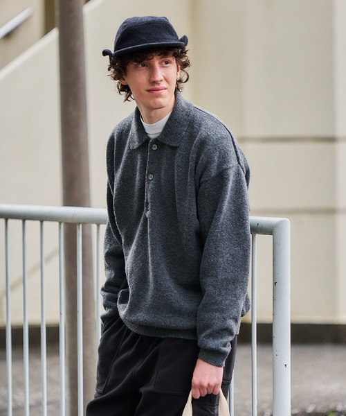 MAISON CLUB】80'ssWool Over Knit Polo / ウールオーバーニットポロ