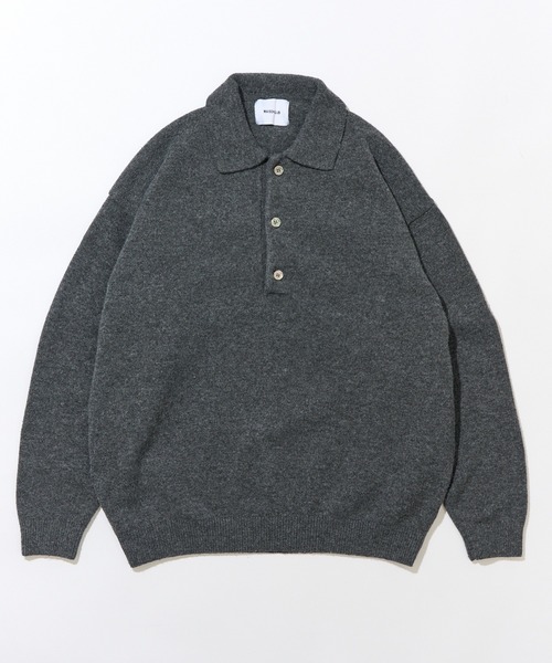 MAISON CLUB（メゾンクラブ）の「【MAISON CLUB】80’ｓｓWool Over Knit Polo　/　ウールオーバーニットポロ KKP（ニット/セーター・メンズ・グレー/ブラウン/ブラック・M/L）」の11枚目の写真