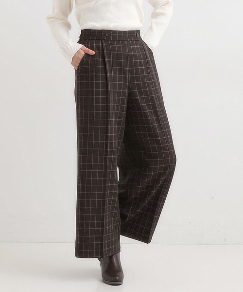 DRESKIP（ドレスキップ）の「【着丈選べる】大人のきれいめスタイルに ウールフィール ワイドパンツ（その他パンツ・レディース・グレー系その他2/ダークブラウン系1/グリーン/ブラック/グレー・01/02/03/04/36/38/40/42）」の4枚目の写真