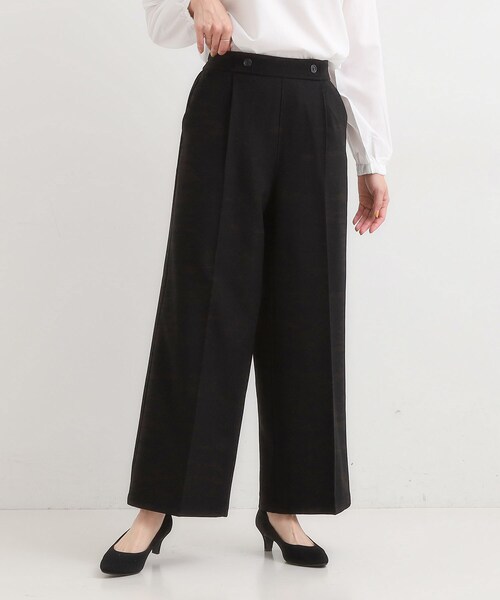 DRESKIP（ドレスキップ）の「【着丈選べる】大人のきれいめスタイルに ウールフィール ワイドパンツ（その他パンツ・レディース・グレー系その他2/ダークブラウン系1/グリーン/ブラック/グレー・01/02/03/04/36/38/40/42）」の9枚目の写真