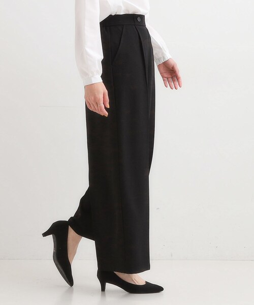 DRESKIP（ドレスキップ）の「【着丈選べる】大人のきれいめスタイルに ウールフィール ワイドパンツ（その他パンツ・レディース・グレー系その他2/ダークブラウン系1/グリーン/ブラック/グレー・01/02/03/04/36/38/40/42）」の10枚目の写真