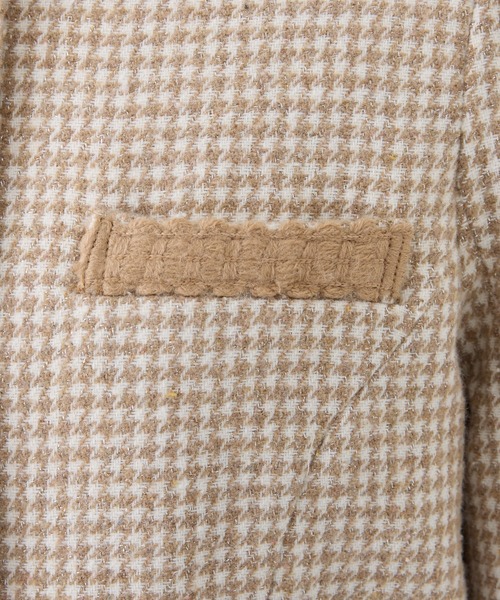 one after another NICE CLAUP（ワンアフターアナザーナイスクラップ）の「ツイードジャケット（ノーカラージャケット・レディース・ベージュ/ブラック/アイボリー・FREE）」の16枚目の写真