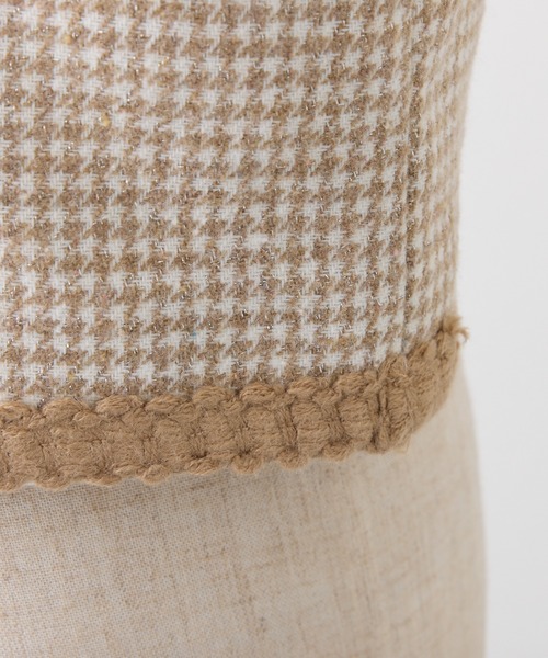 one after another NICE CLAUP（ワンアフターアナザーナイスクラップ）の「ツイードジャケット（ノーカラージャケット・レディース・ベージュ/ブラック/アイボリー・FREE）」の17枚目の写真