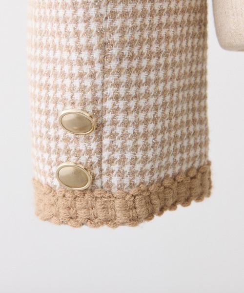 one after another NICE CLAUP（ワンアフターアナザーナイスクラップ）の「ツイードジャケット（ノーカラージャケット・レディース・ベージュ/ブラック/アイボリー・FREE）」の18枚目の写真