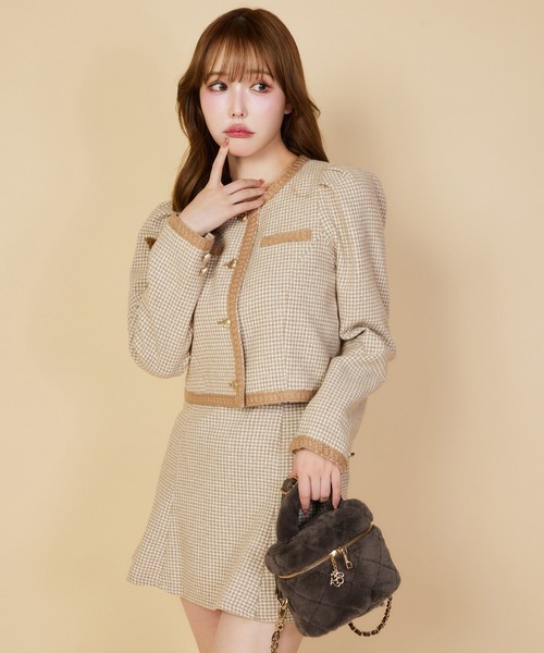 セール】ツイードジャケット（ノーカラージャケット）｜one after