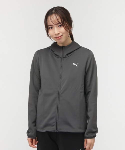 PUMA(プーマ)の「プーマ PUMA TAD ニットJKT(パーカー・レディース・ブラック/チャコールグレー・M/L)」の1枚目の写真