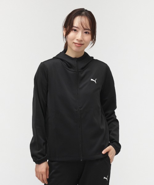 PUMA(プーマ)の「プーマ PUMA TAD ニットJKT(パーカー・レディース・ブラック/チャコールグレー・M/L)」の2枚目の写真