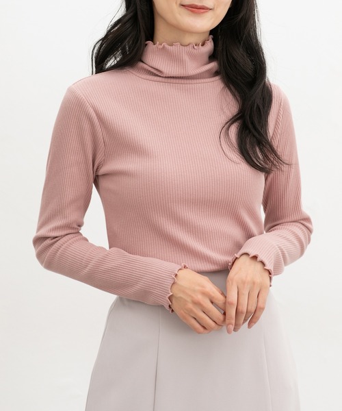 Honeys(ハニーズ)の「メローテレコタートル(Tシャツ/カットソー・レディース・ピンク/イエロー/グレイッシュベージュ/ブラック/オフホワイト/グレイッシュブルー・L/LL/M/S)」の6枚目の写真