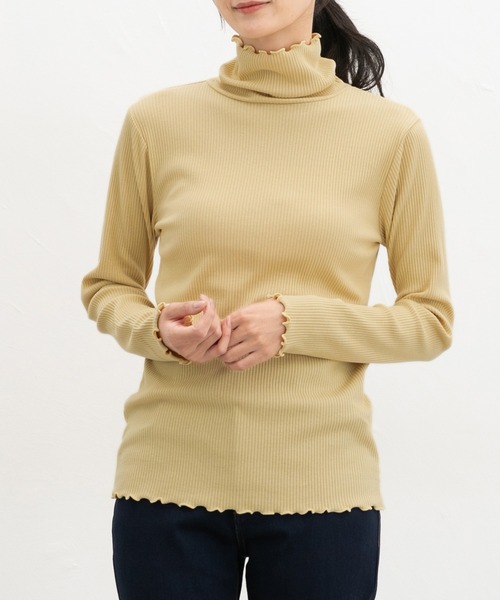 Honeys(ハニーズ)の「メローテレコタートル(Tシャツ/カットソー・レディース・ピンク/イエロー/グレイッシュベージュ/ブラック/オフホワイト/グレイッシュブルー・L/LL/M/S)」の5枚目の写真