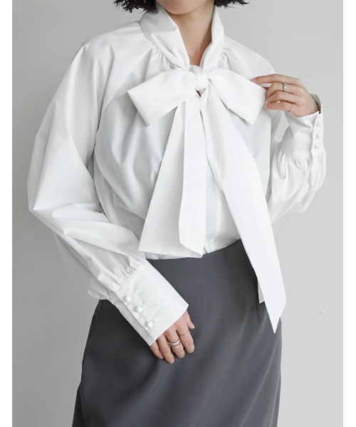 セール】ブロードボウタイブラウス（シャツ/ブラウス）｜Re:EDIT